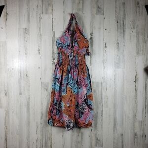 Cherry krave boho colorful halter summer dress juniors size large (13)